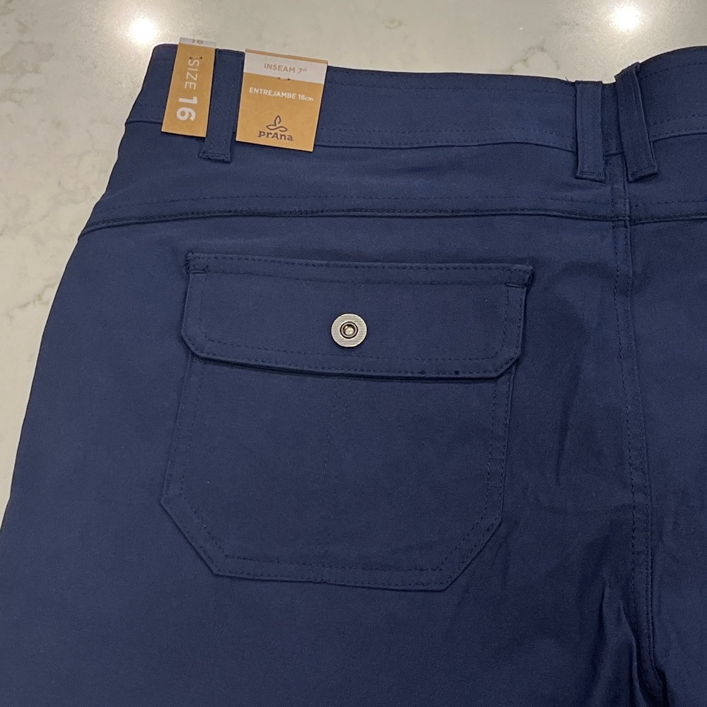 Prana NEW Womens Halle Short II Blue 16 x 7" Gorpcore Outdoor Stretch UPF Travel - Picture 7 of 12